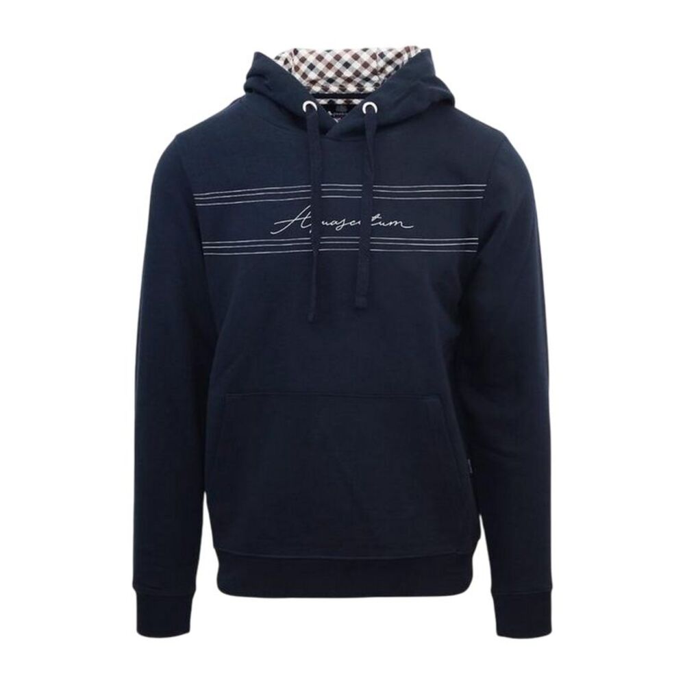 Aquascutum Mens Signature Regular Hoodie / Navy